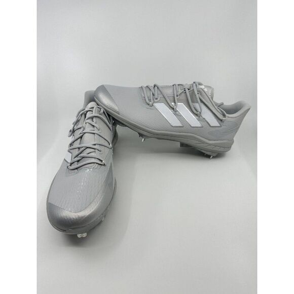 adidas Adizero Afterburner 8 Grey Metal Baseball Cleats Men’s Size 12.5 H00979 - Picture 1 of 6